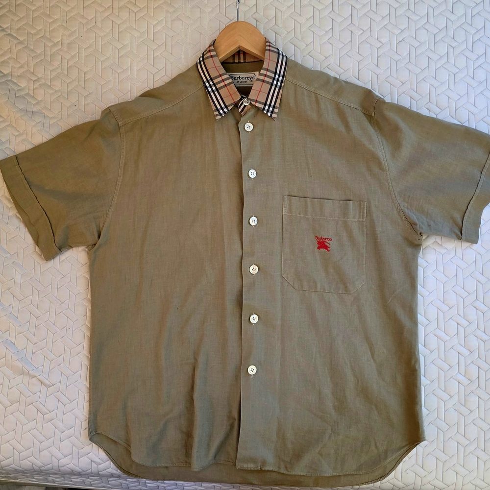 Burberry Beige Short Sleeve Linen Shirt
